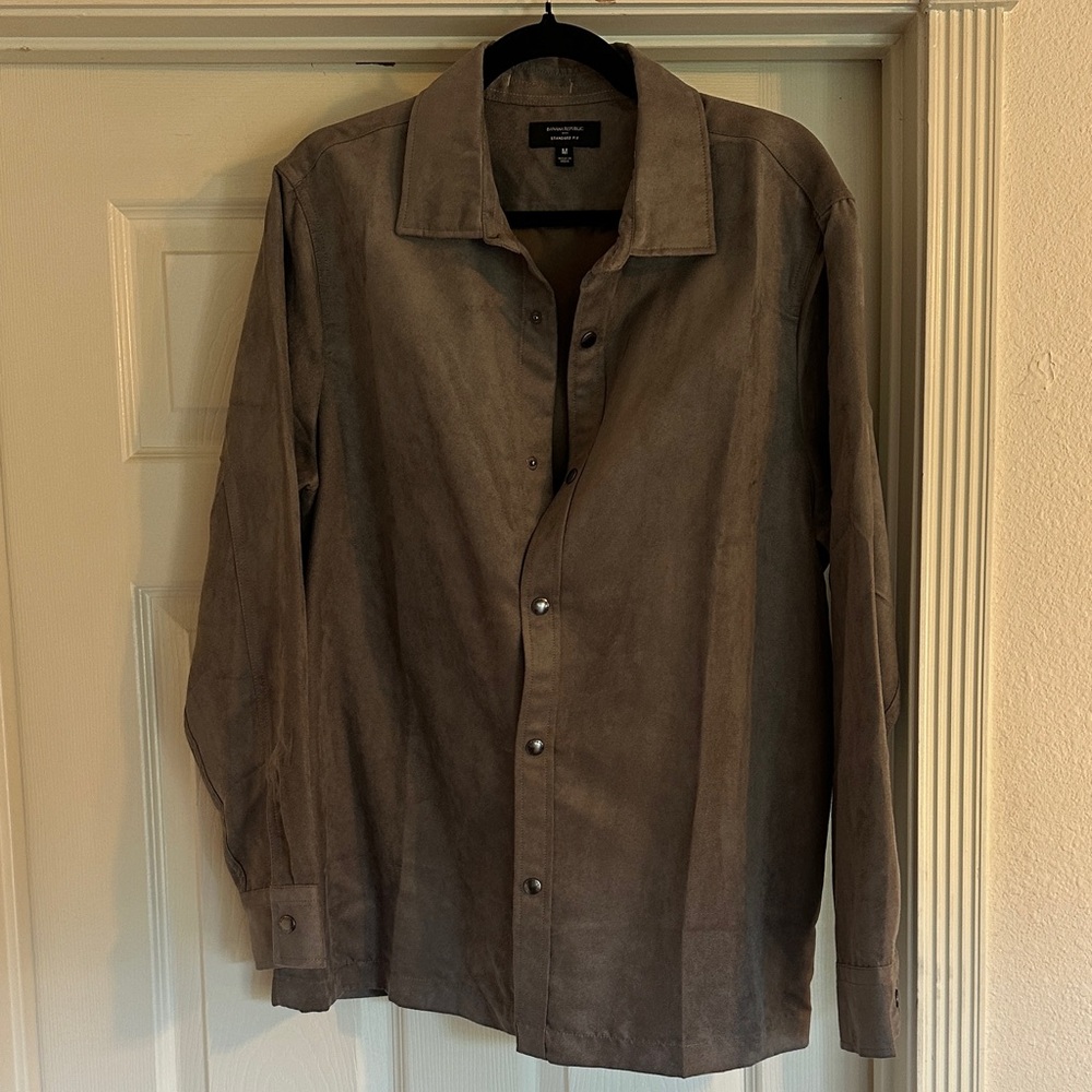 Men's Brown Suede Shirt Jacket